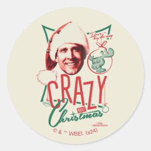 Kerstvakantie gek op kerst ronde sticker