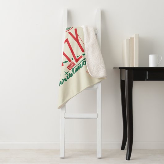 Kerstvakantie gek op kerst sherpa deken (In situ)