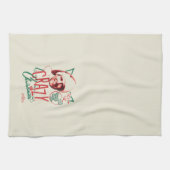 Kerstvakantie gek op kerst theedoek (Horizontaal)