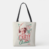 Kerstvakantie gek op kerst tote bag (Achterkant)