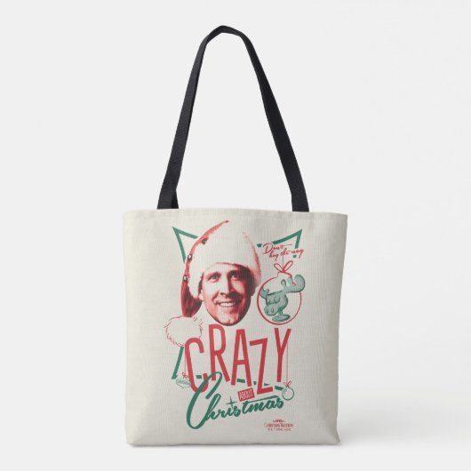 Kerstvakantie gek op kerst tote bag (Achterkant)