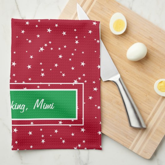 Kerstvakantie Gelukkig Bakken Keukenhanddoek (Quarter Fold)
