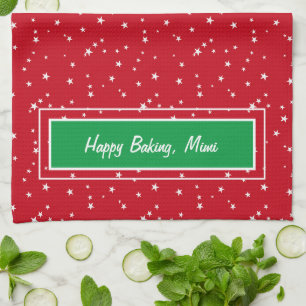 Kerstvakantie Gelukkig Bakkeuken Handdoek