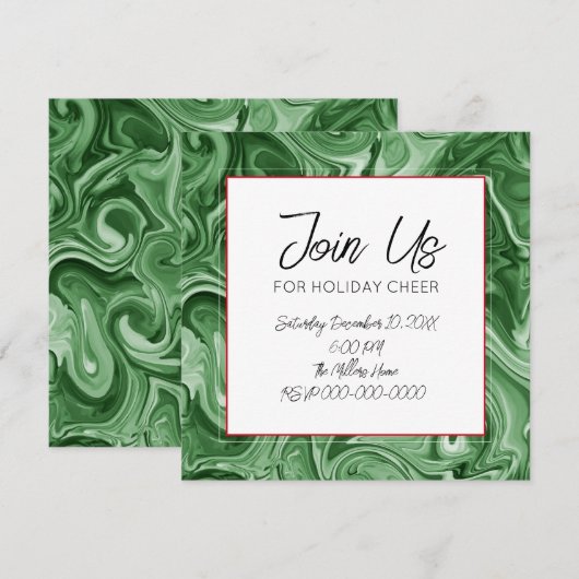 Kerstvakantie gemarmerde werveltekst feestelijk kaart (Voorkant / Achterkant)