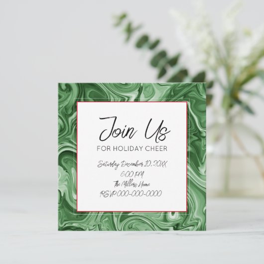 Kerstvakantie gemarmerde werveltekst feestelijk kaart (Staand voorkant)