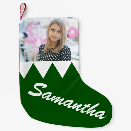 Kerstvakantie Gepersonaliseerde foto Kleine Kerstsok (Voorkant)