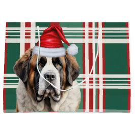 Kerstvakantie geruite Sint-Bernardhond hondenliefh Groot Cadeauzakje