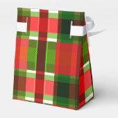 Kerstvakantie geruite vierkanten Buffalo Plaid Bedankdoosjes (Achterkant)