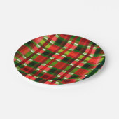 Kerstvakantie geruite vierkanten Buffalo Plaid Papieren Bordje (Gekanteld)