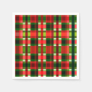 Kerstvakantie geruite vierkanten Buffalo Plaid Servet