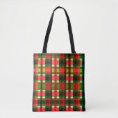 Kerstvakantie geruite vierkanten Buffalo Plaid Tote Bag (Voorkant)