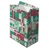 Kerstvakantie geschenken mozaïek medium cadeauzakje (Voorkant Gekanteld)