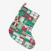 Kerstvakantie geschenken mozaïek xmas ontwerp grote kerstsok (Voorkant (Hangend))