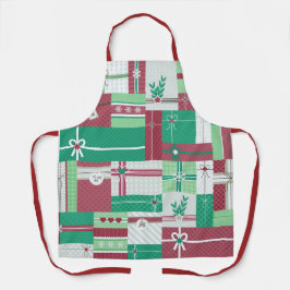 Kerstvakantie geschenken mozaïek xmas ontwerp schort