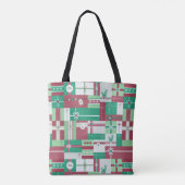 Kerstvakantie geschenken mozaïek xmas ontwerp tote bag (Achterkant)