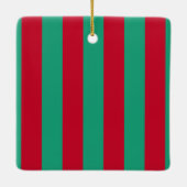 Kerstvakantie Gestreepte Aangepaste Foto Moderne Keramisch Ornament (Achterkant)