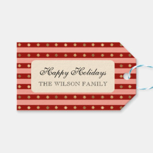 Kerstvakantie gestreepte Noel kerstverpakking  Cadeaulabel
