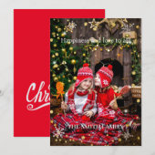 Kerstvakantie gezinsfoto feestdagenkaart (Voorkant / Achterkant)