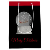 Kerstvakantie Gift Bag Snow Wereldbol Medium Cadeauzakje (Achterkant)