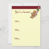 Kerstvakantie Gingerbread Uitnodiging (Achterkant)