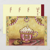 Kerstvakantie Gingerbread Uitnodiging (Voorkant / Achterkant)