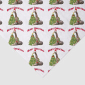 Kerstvakantie Giraffe in Santa Hat Tissuepapier (Detail)