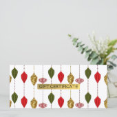 Kerstvakantie Glamour Ornamente Geschenkbon (Staand voorkant)
