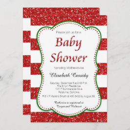 Kerstvakantie Glitter Baby shower Uitnodiging