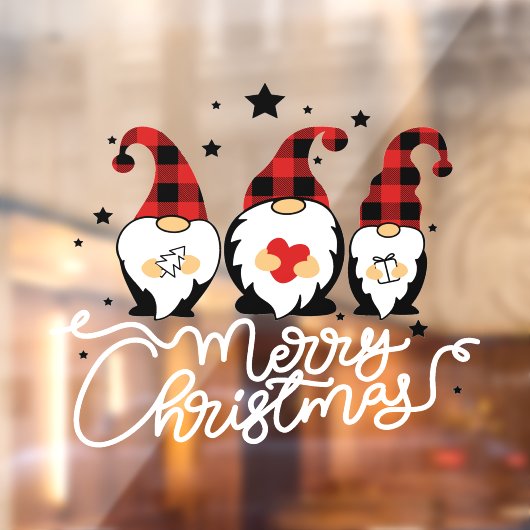 Kerstvakantie Gnome Window Cling Raamsticker (Vel 2)