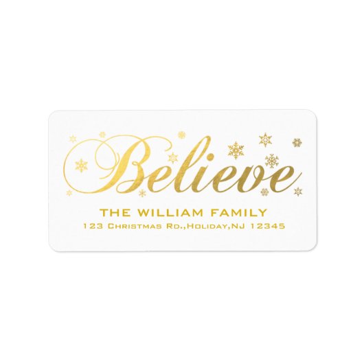 Kerstvakantie Gold Believe Etiket (Voorkant)