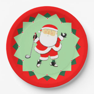 Kerstvakantie Golf Feest Papieren Bordje