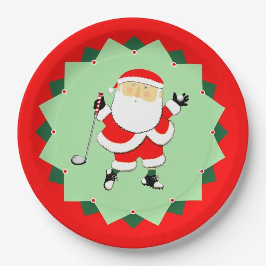 Kerstvakantie Golf Feest Papieren Bordje (Voorkant)