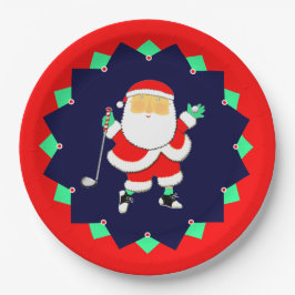 Kerstvakantie Golf Feest Papieren Bordje