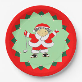 Kerstvakantie Golf Feest Papieren Bordje
