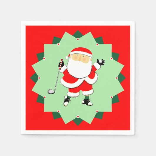 Kerstvakantie Golf Feest Servet (Voorkant)