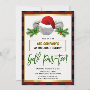 Kerstvakantie Golf Feest Uitnodiging