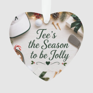 Kerstvakantie golf op groen gras ornament