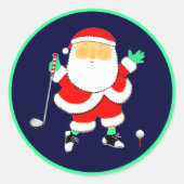 Kerstvakantie golf ronde sticker (Voorkant)