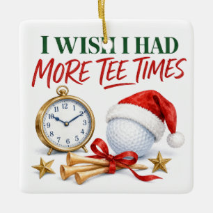 Kerstvakantie golfen met golfbal voor golfer   keramisch ornament