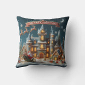 Kerstvakantie gooien kussen (Achterkant)