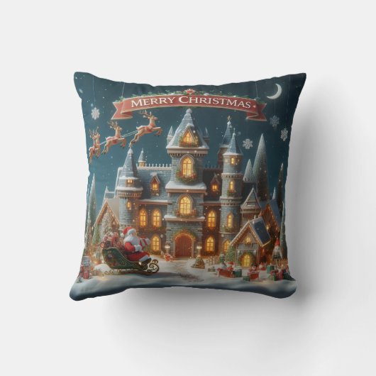 Kerstvakantie gooien kussen (Achterkant)