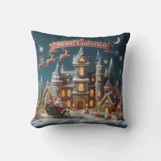 Kerstvakantie gooien kussen (Voorkant)