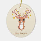 Kerstvakantie Gouden Hert Keramisch Ornament (Links)