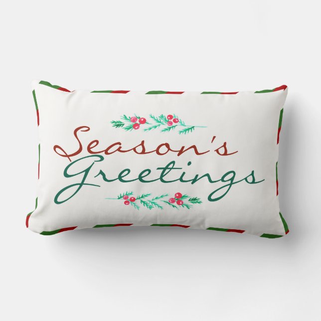 kerstvakantie: graven Pine & Berries Kussen (Voorkant)