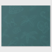 Kerstvakantie Groen  Cadeaupapier (Vlak)