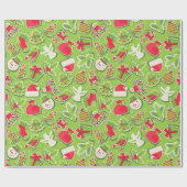 Kerstvakantie groen cadeaupapier (Vlak)