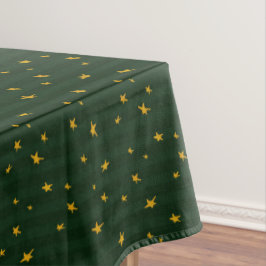 Kerstvakantie Groen Gele Streep Ster Tafelkleed