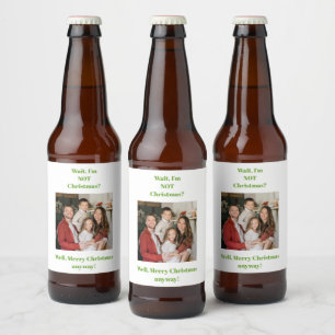 Kerstvakantie groene tekst foto bier etiket