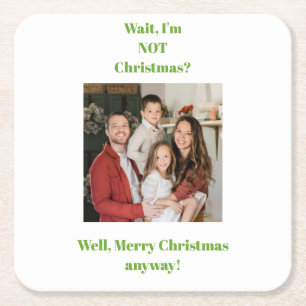 Kerstvakantie groene tekst foto kartonnen onderzetters