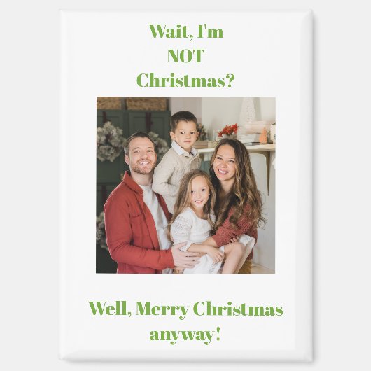 Kerstvakantie groene tekst foto magneet (Voorkant)